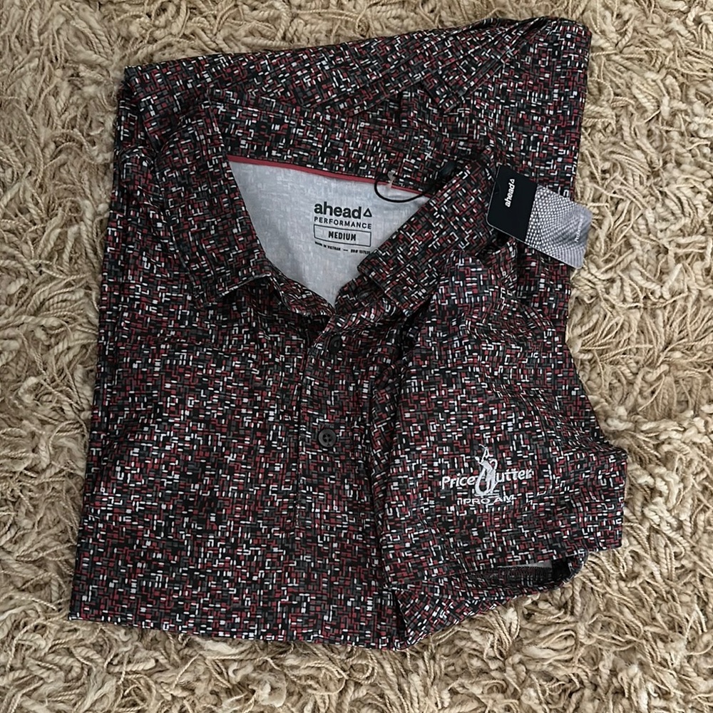 Head Men's Red and Black Patterned Shirt ( golf shirt)